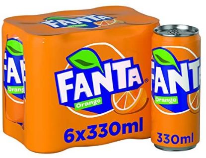 Picture of Fanta Orange Carbonated Soft Drink Can 6x245ml