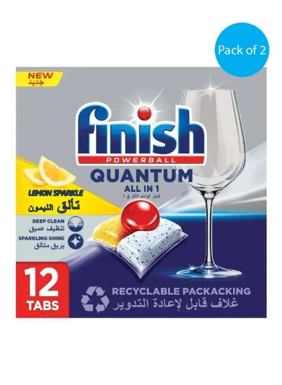 Picture of Finish Dishwashing Tablets Quantum Lemon 2x12's