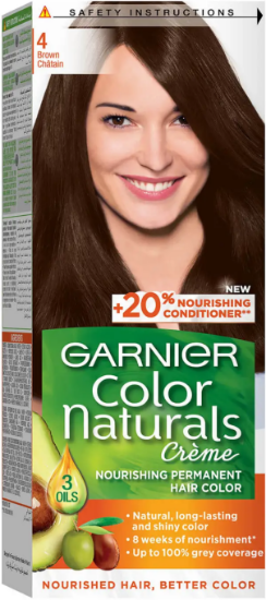 Picture of Garnier Color Natural Creme Permanent Hair Color #4 Brown 1pack