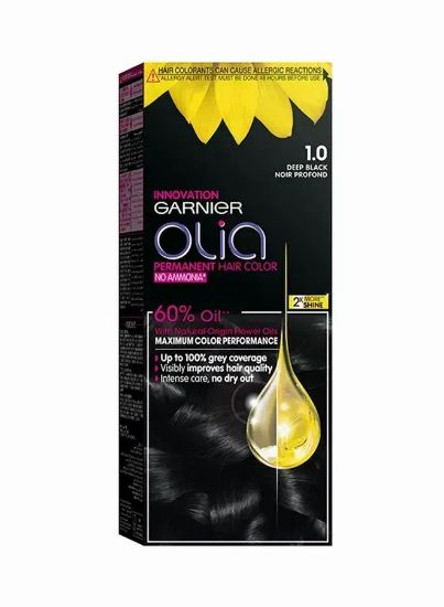 Picture of Garnier Olia No Amonia Permanent Hair Color Dep #1 Deep Black