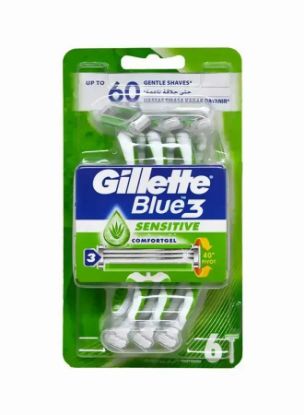 Picture of Gillette Blue III Sensitive Comfortgel Razor 6's