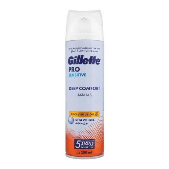 Picture of Gillette Pro Sensitive Deep Comfort Shave Gel Eucalyptus Oil 200ml