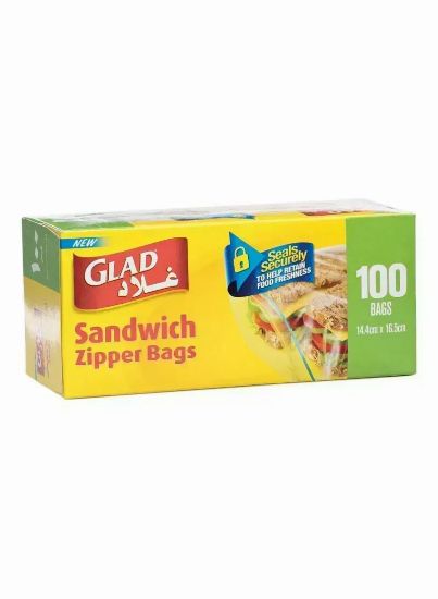 Picture of Glad Sandwich Zipper Bags 100's