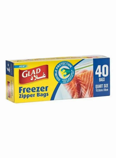 Picture of Glad Freezer Zipper Bags Quart Size 40's