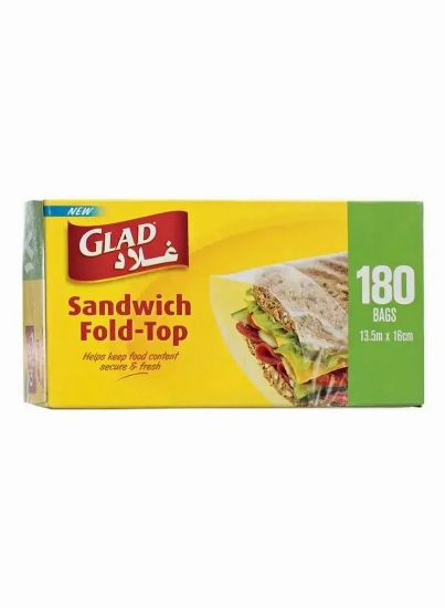 Picture of Glad Sandwich Fold Top Bags 180's