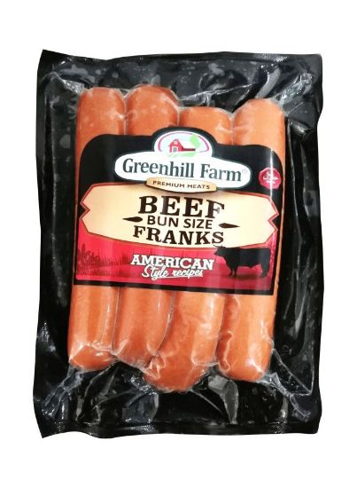 Picture of Greenhill Farm Beef Franks Bun Size 424gm