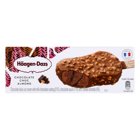 Picture of Haagen Dazs Ice Cream Bar Chocolate Choc Almond 70gm