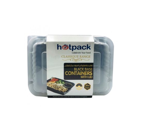 Picture of Hotpack Microwave Rectangluar Containers 38oz, Pack of 5