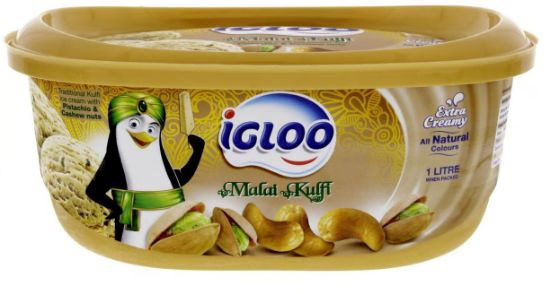 Picture of Igloo Malai Kulfi Pistachio & Cashew Nuts Extra Creamy 1litre