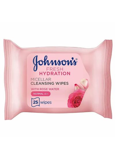 Picture of Johnson's Fresh Cleansing Wipes With Rose Water For Normal Skin 25Wipes