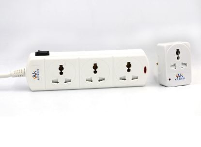 Picture of Kemco Extension 3-Way 2 Meters Socket Multiple Plugs 1pc