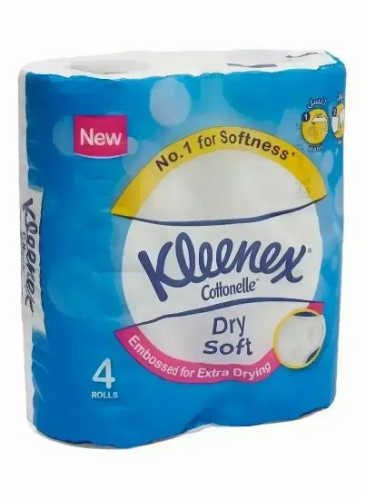 Picture of Kleenex Dry Soft Toilet Tissue Paper, 2 PLY, 4 Rolls x 200 Sheets