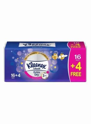 Picture of Kleenex Extra Dry Toilet Tissue Paper, 3 PLY, 20 Rolls x 160 Sheets