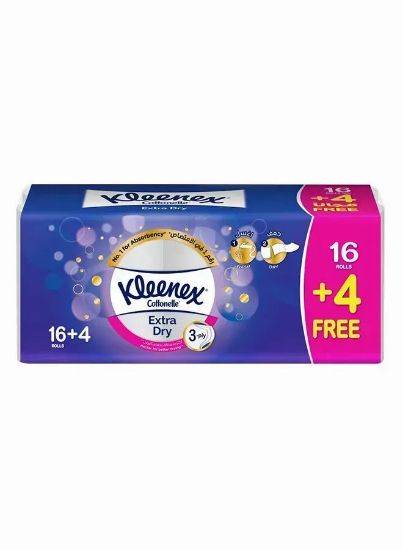 Picture of Kleenex Extra Dry Toilet Tissue Paper, 3 PLY, 20 Rolls x 160 Sheets