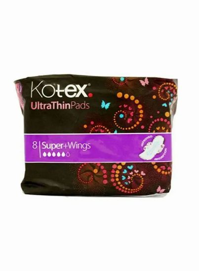 Picture of Kotex Ultra Thin Pads, Super Size Sanitary Pads with Wings, 8 Sanitary Pads