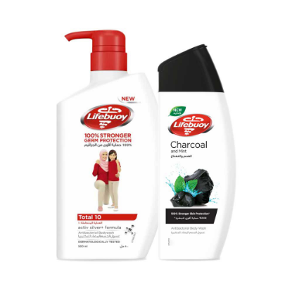 Picture of Lifebuoy Body Wash Total-10 With Charcoal 500ml+280ml