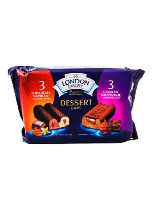 Picture of London Dairy Ice Cream Bar Desert Chocolate Vanilla & Chocolate Brownie 6x65ml