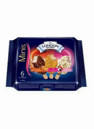 Picture of London Dairy Minis Ice Cream Cone Assorted Flavour 6x60ml