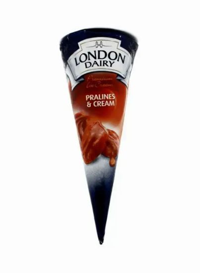 Picture of London Dairy Premium Ice Cream Pralines & Cream Cone 120ml