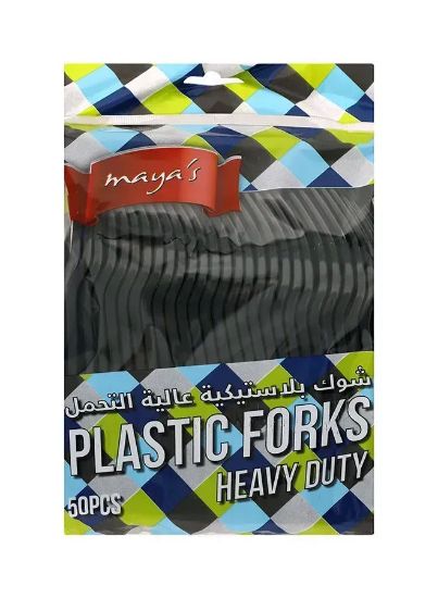 Picture of maya's Plastic Table Fork Heavy Duty, Pack of 50