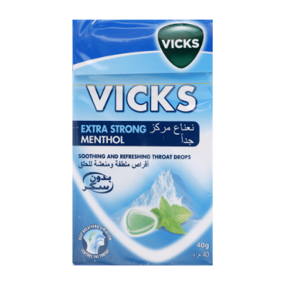 Picture of Vicks Soothing & Throat Drops Extra Strong Menthol 40gm