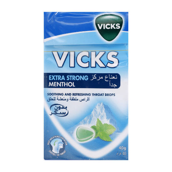 Picture of Vicks Soothing & Throat Drops Extra Strong Menthol 40gm