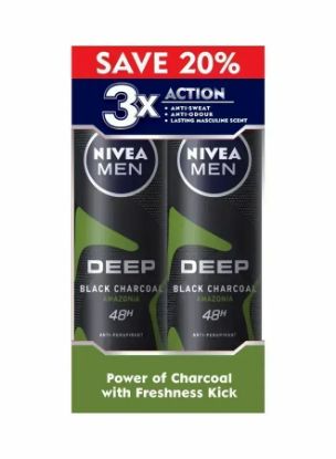 Picture of Nivea Deodorant Spray Men Deep Black Sport (2x150ml)