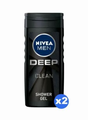 Picture of Nivea Men Shower Gel Deep Clean Body , Face & Hair 2x250ml