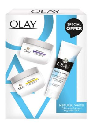 Picture of Olay Natural Whte Cleansing face Wash All-in-One Fairness Cream 2x50gm+100gm