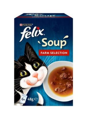 Picture of Purina Cat Food Felix Soup Farm 6x48gm