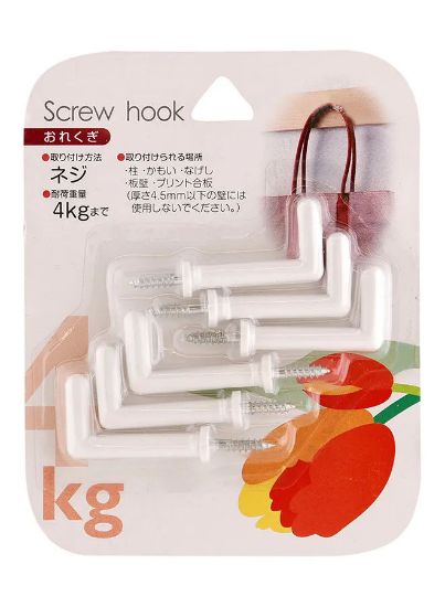 Picture of Seria Screw Hook Withstand Load 4kg, 8pc