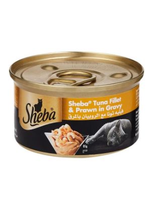 Picture of Sheba Cat Food Tuna Fillet & Prawn In Gravy 85gm