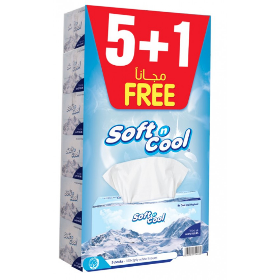 Picture of Soft N Cool Soft Facial White Tissue 2 Ply 6x150's