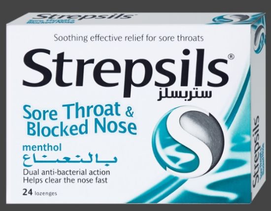 Picture of Strepsils Sore Throat & Blocked Nose Menthol 24's