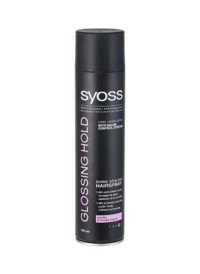 Picture of Syoss Glossing Hold Shine-Sealing Hairspray Extra Stong Hold 4 400ml